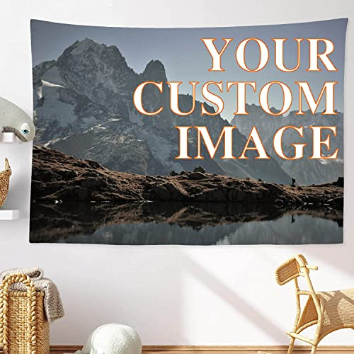 UOKIIYUA Personalisierter Fototeppich, individuelles Hintergrundbanner mit Ihrem Bild und Text, Hochzeitsfeier, Familiengedenkgeschenk 180x300cm