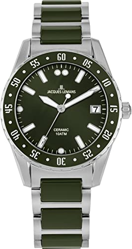 JACQUES LEMANS Herrenuhr Liverpool Massiv Edelstahl/High-Tech-Ceramic massiv Edelstahl 42-10C