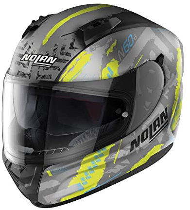 Nolan N60-6 Wheelspin Integralhelm (graumatt/gelb/blau), L (59)