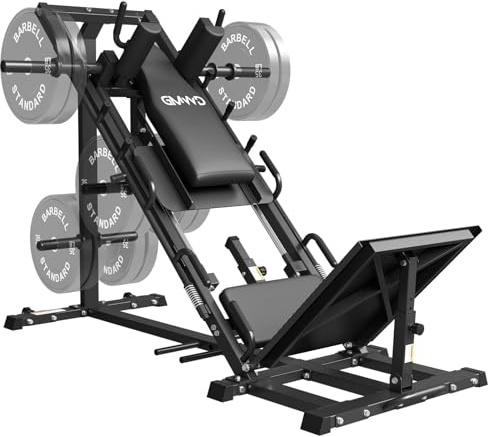 GMWD Leg Press Hack Squat Machine Combo, Leg Press Machine with Linear Bearing, Lower Body with Weight Storage for Quads, Hamstring, Glutes, Home Gym Exercise Equipment