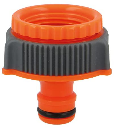 Amig - Adaptador y Reductor para Unión de Grifo con Manguera - 3/4 y 1 - Conexión Rápida y Fácil para Mangueras de Agua - Resistente a Heladas y Rayos UVA - Plástico ABS y Goma - Naranja y Gris