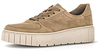 Gabor Damen Low-Top Sneaker, Frauen Halbschuhe,Wechselfußbett,Komfortable Mehrweite (H),Turnschuhe,Laufschuhe,schnürer,savanne,37.5 EU / 4.5 UK