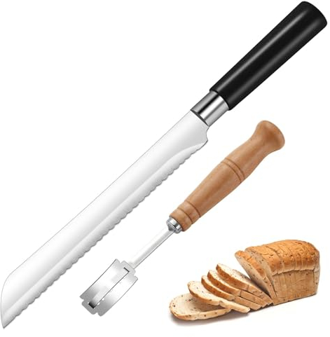 Unokit Couteau à Pain Dentelé Professionnel 20cm avec Le Lame à Pain de Haute Qualité en Acier Inoxydable Et Manche Ergonomique, Couteau Dentelé Extra-Tranchant Pour Une Expérience Culinaire Parfaite