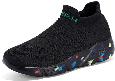 Herren Walkingschuhe Turnschuhe Fitnessstudio Sportschuhe Sneaker Running Tennis Schuhe Freizeit Straßenlaufschuhe Fashion Leichtgewichts Atmungsaktiv Schlüpfen Schuhe Camouflage schwarz 44EU