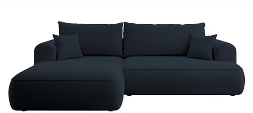 Selsey Sofa Ecksofa Eckcouch Schlafsofa Couch Mit Stauraum Schlaffunktion Pflegeleicht Polyurethanschaum L Form Rechts OVO Dunkelgrau Veloursoptik Castel