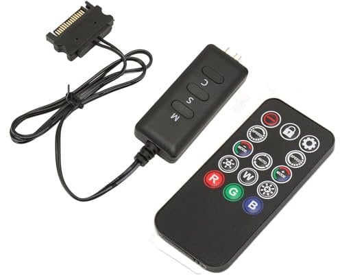 Mini ARGB PC Fans Controller Kit for Case Fans Controller Remote Control, PC LED Strip, Computer ARGB Fans,5V 3PIN SATA Power, 14 Key Remote Control