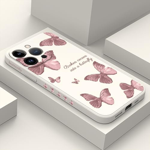 LEECG für iphone 12 Pro Max Hülle Blumenmuster Design Anti Kratzer Weiches Silikon Handyhülle iphone 12 Pro Max 6,7 Zoll-Schmetterling Weiß