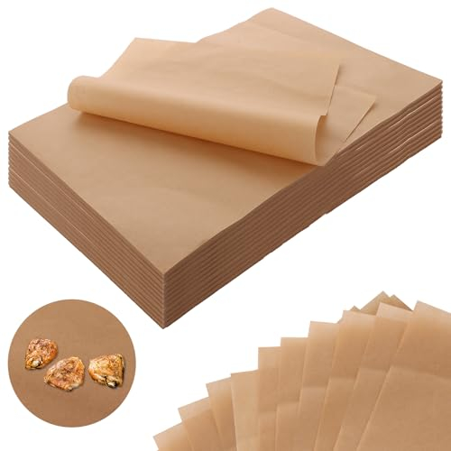 MUXHEL 500PCS 30x20cm Baking Paper Sheets Non-Stick Unbleached Parchment Paper for Baking Waterproof Baking Paper Parchment Paper Sheets for Bread Meat Baking Cookies Rosating