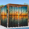 Sonnenuntergang Outdoor Vorhang Wetterfest, 3D Verdunkelungsvorhang Outdoor Vorhänge Wasserdicht Sonnenschutz Sichtschutz Outdoor Gardinen mit Ösen, 2 Stück 132 x 241 cm, Schilf-A