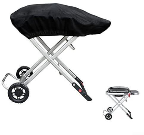 BBQ Grill Abdeckung, für Weber 9010001 Traveler Gasgrill, staubdicht, wasserdicht, lichtbeständig, Gasgrillabdeckung mit verstellbaren Riemen