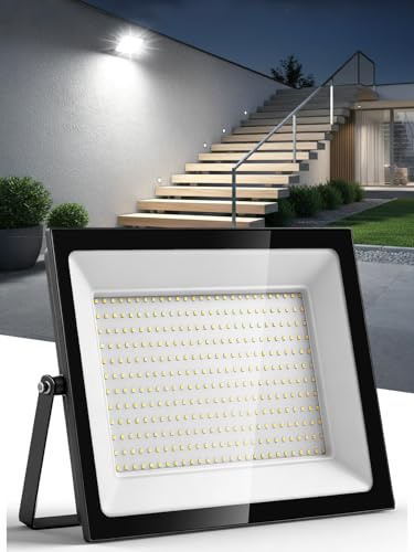 Litglobe 300W LED Strahler Außen,6500K Kaltweiß LED Strahler,Superheller 30000LM LED Aussenstrahler,IP66 Wasserdicht LED Scheinwerfer,LED Außenstrahler für Garten Hof Sportplatz Garage