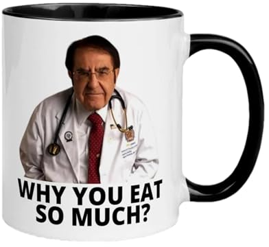 Dr. Nowzaradan Kaffeetasse | 400 ml Dr Now Keramik Kaffeebecher | Dr. Now Diet Helper Neuheitsbecher für kalte und heiße Getränke | Dr. Nowzaradan Milchbecher, Teetassen Partygeschenke für Freunde