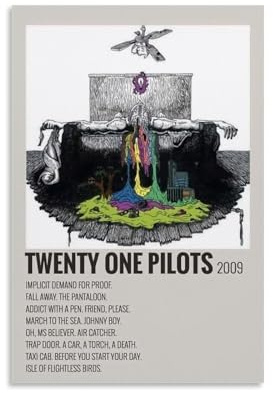 ijshndgn Twenty One Piloten-Poster, Vintage-Kunst-Cover, Raumdekoration, ästhetisch für Schlafzimmer, Wohnzimmer, Wände, ästhetisches Poster, 20 x 30 cm, ungerahmter Stil