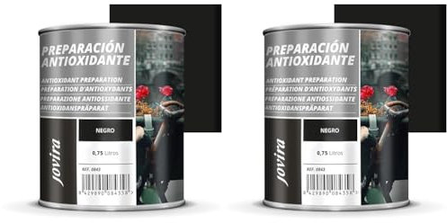 JOVIRA PINTURAS APPRÊT Antirouille Métal Traitement de surface antirouille pour métal. Apprêt à usage général, protection totale. (750 Millilitres, Noir) (Lot de 2)