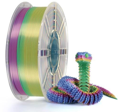 Kingroon Silk Rainbow 3D Printer Filament PLA, Multi Colour PLA Filament, Dimensional Accuracy ±0.02mm, 1kg Spool(2.2lbs), 1.75 mm, Silk Rainbow Gradient Rainbow