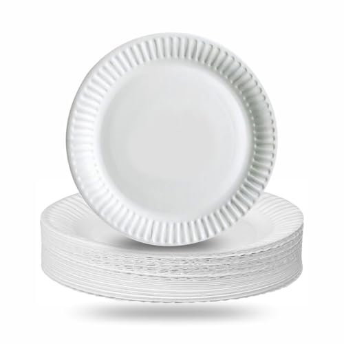 ATKIN BROTHERS Paper Plates Disposable Plates DIY Paper Plates White Party Dishes Compostable and Suitable for Multi Tasking Such as Home Kitchen Wedding Picnics Engagements Pizza Desserts (30pack)