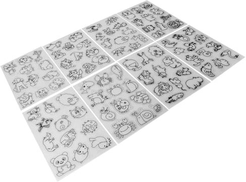 KooingTech Schrumpffolie Bögen, schrumpfende Kunststoffbögen, 8 Stück, bunt, niedliche Tierschrumpfpapierbögen, verschiedene Muster für Schlüsselanhänger, Dekorationen, kreatives Handwerk (Tier)