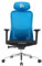 NEWSKILL NUE Silla ergonómica con reposabrazos 3D, Base metálica cromada y Respaldo de Malla Transpirable - Color Negro-Azul