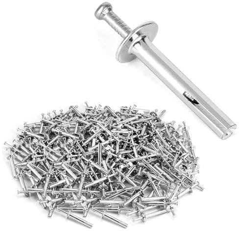 QWORK 500 PCS 1/4 x 1-1/2 Heavy-Duty Hammer Drive Nails in Anchor, for Concrete & Brick Walls