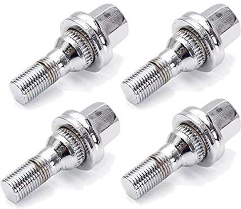 4 Stücke M12x1.25 17 MM Radmuttern Legierung Schrauben Flache Sitz for PEUGEOT 206 406 407 607 1995-2014 Chrom