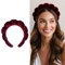 Bottega della Principessa - Skincare Haarband Damen – Gepolstertes Velvet Stirnband in Burgunderrot für Make-up, Gesichtspflege & Beauty Routine – Waschbar mit elegantem Organza-Etui