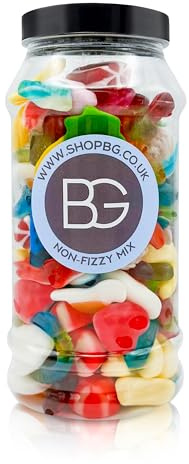 BG Quality Pick & Mix Sweet Jars | 600g Re-Sealable Sweetie Jar Retro Candy - Jelly & Non-Fizzy