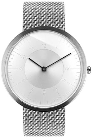 Auteur Uhren Moonlight Dawn – Extra Flache Design-Uhr Aus Mailänder Stahl, 39 Mm - Uhrenarmbandes Rostfreier Stahl