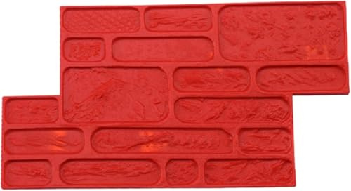 SSDDLZEQ Natural Stone Concrete Block Stamps, Wall Concrete Stamps Texture Mats, Antique Brick Cement Stamps, Wall Decorative Moulds Concrete Mould(Wall 4)