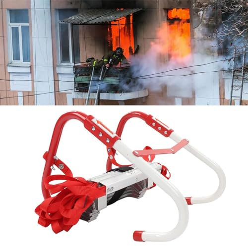 LUMSGN Fire Escape Ladders Fire Elevator, 7.5m, 2-Story Building, 450kg Capacity, Universal Window Frame, Easy Deployment System, Book for Fire.Escape.Rescue,4M/13FT