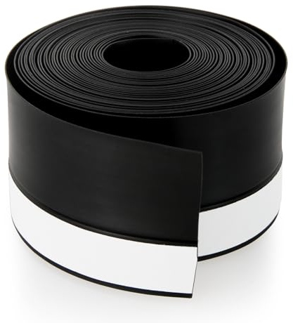 Vivikivi Silicone Seal Door Strip Bottom, 5M Draft Excluder Tape,Black,45mm