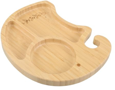 Abaodam Babyteller Aus Holz Mit Saugnapf Unterteilt Für Kleinkinder Tierdesign Essen Kinderteller Für Beikost Und Snacks