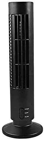 Hintyne Ventilatore a torre portatile ventilatore a torre oscillante senza pale per camere da letto soggiorni cucine 2 velocità 13 pollici (nero)