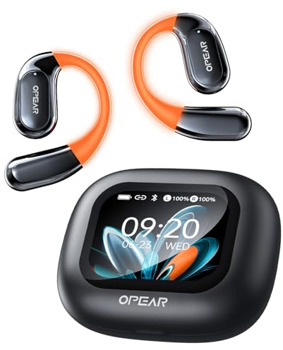 Relxhome NE27 AI Übersetzer Kopfhörer in Echtzeit, Übersetzungskopfhörer für 134 Sprachen mit LCD Touchscreen, Open Ear Sprachübersetzer Kopfhörer, Übersetzungs-Ohrhörer Kompatibel mit iOS & Android