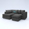 Gamzo Outlet Sofa Corner Sofa L Shape Jumbo Cord Fabric Square Settee Seater Suite Footstool (Left Hand Facing, Grey)