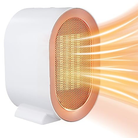 Electric Heater, 1200W Portable Ceramic Fan Heaters with 2 Heat Modes, Overheating & Tilt Over Protection, Energy Silent Space Heater for Bathroom,Bedroom,Office (White)