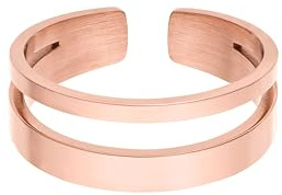 Purelei Adjustable Ring Soulbond – verstellbarer Ring mit doppelreihigem Band, Edelstahl 14K vergoldet, 18K rosévergoldet oder silberfarben, wasserfest (Größe 56–60)