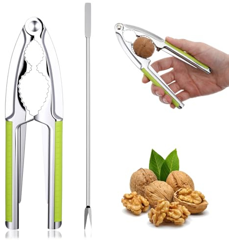 Ouligay Nussknacker Walnüsse Nussknacker für Walnüsse und Haselnüsse Metall Walnussknacker mit Walnussnadeln, Grün Nüsse Knacker Haselnussknacker für Pecan Walnut Haselnüsse mit Schale Paranüsse