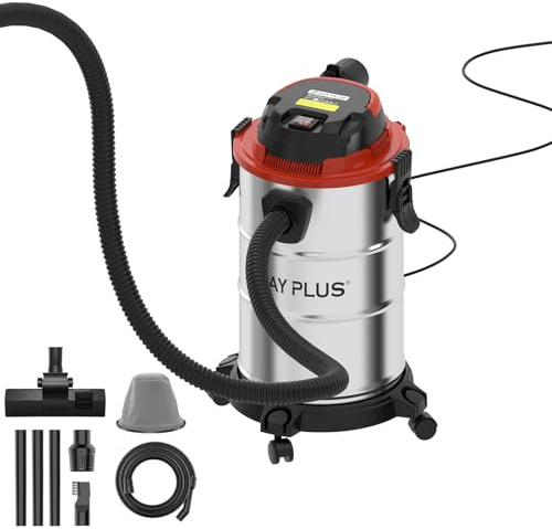 Wet and Dry Vacuum Cleaner 2200W, 3-in-1 20L Container Multipurpose Vacuum with Blow Function for DIY, Car, Garage, Workshop, Home, Full Accessories, With 19 kPa Vacuum Pressure, 5m Corded, Red