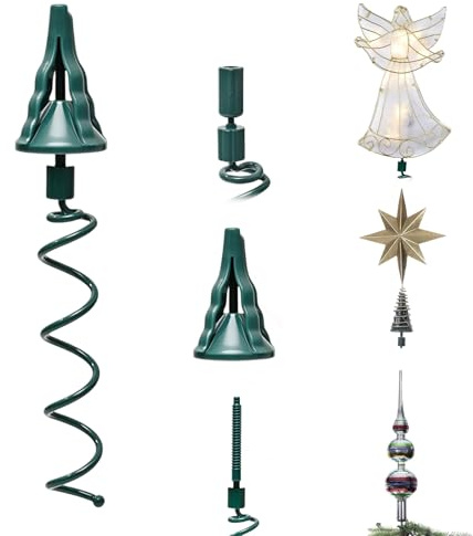Christmas Tree Topper Holder Stabilizer Support, Adjustable Universal Twist & Lock Design for All Treetops - Works on Artificial Trees, Easy Attach for Star Angel Bow Finial Decorations