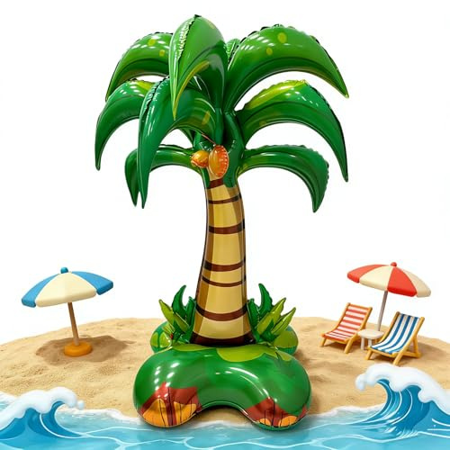 XL Aufblasbare Palme, 132 * 94 cm Palme Ballons Stehend, Hawaii Deko Kokosnuss Palme Ballons Stehend, Strand Tropisch für Beachparty, Sommerparty, Tropische Dekoration, Strandaktivitäten