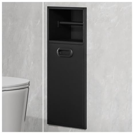 WANGXLGD Étagère de Douche encastrée en Acier Inoxydable brossé pour Salle de Bain, Solution de Rangement pour Une Douche Bien organisée (Black,20x50x14cm)