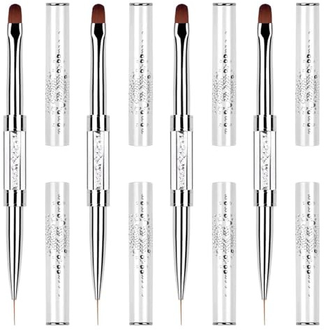 4-Piece Builder Gel Brush for Nail Extensions and UV Gel Application | Nail Art Tool for DIY Home Manicure and Professional Salon Use