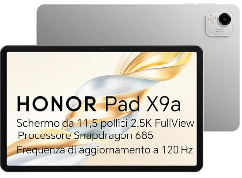 HONOR Pad X9a Tablette, Écran 11,5 2,5K Fullview, Snapdragon 685, Batterie 8300mAh, Taux de Rafraîchissement 120Hz, Quatre Haut-parleurs, Design Métal Élégant (6+128GB)