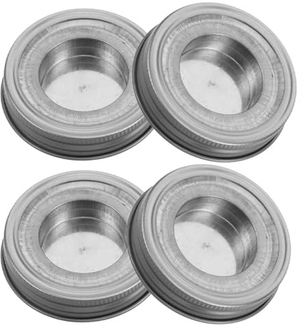 ADOCARN Minimalistischer Kerzenhalter Weinflasche aus Edelstahl als Einmachglasdeckel mit Sicherem Kerzenhalter für Schlafzimmer und Badezimmer in Silber