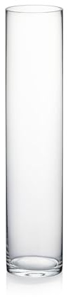 WGVI Cylinder Vase, 4 W x 18 H, Floral Container, Glass Candle Holder Centerpiece Planter Terrarium for Wedding Party Event, Home Office Decor, Clear, 1 Piece