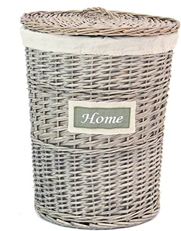 FRANK FLECHTWAREN Wäschekorb Home, Ø 45 x 57 cm, Landhaus, Skandy Style, praktisch,