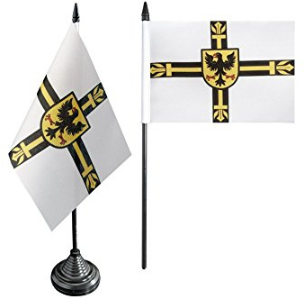 Flaggenfritze Tischflagge Deutscher Orden 10 x 15 cm, deutsche Flagge, reißfestes Polyester, farbintensiver Siebdruck, kleine Fahne mit Kunststoff-Sockel