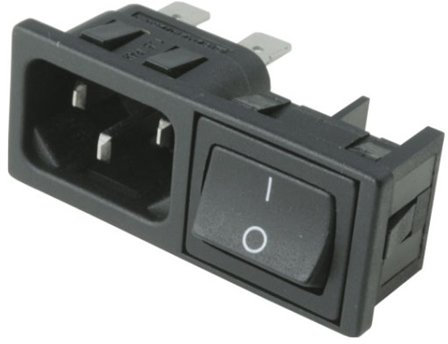 Easyricambi Interruttore BIPOLARE con Presa da Pannello 10A 250V Dimensione 55X20MM