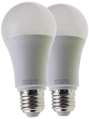 Escomdp 9W E26/E27 Motion Activated Sensor LED Light Bulb with Cool White Light Sensitive & Radar Detection for Stairs Patio Front Door Basement Backyard (Two Pack)