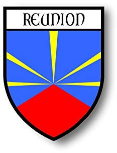 Akachafactory Stickers decal souvenir vinyl car shield city flag world crest reunion island
